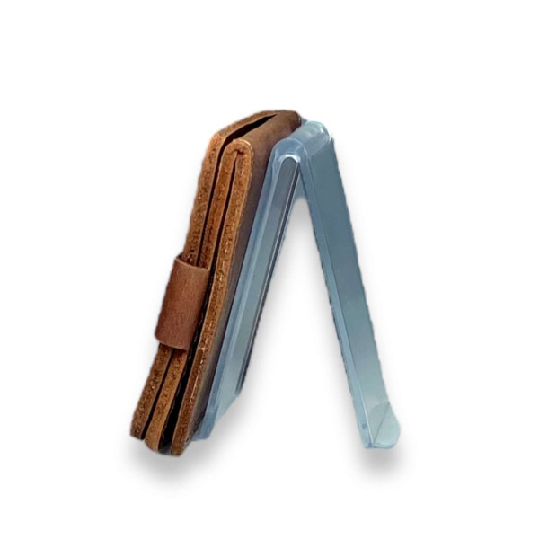 Гаманець затискач для купюр BagWay, екошкіра, ручна робота, світло-коричневий