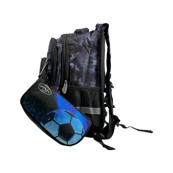 Школьный рюкзак на четыре отделения, пенал в подарок, синий