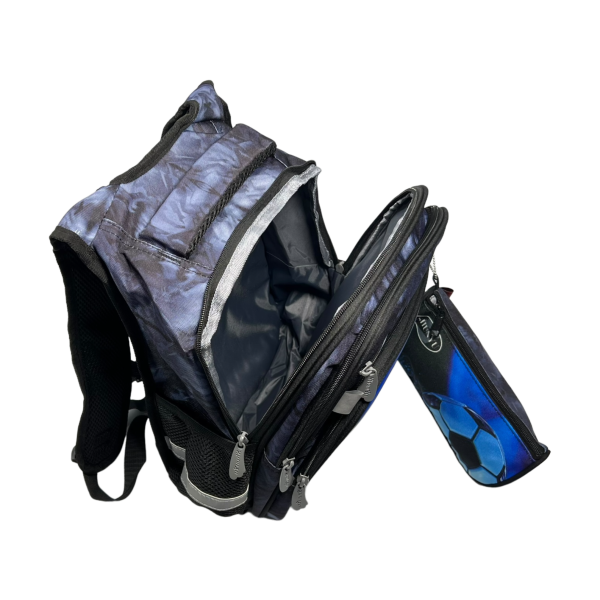 Школьный рюкзак на четыре отделения, пенал в подарок, синий