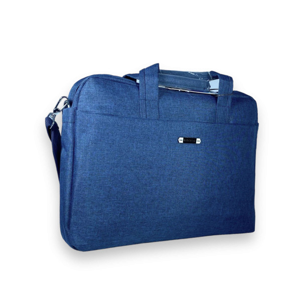 Портфель для ноутбука Zhaocaique, одне відділення, кишені, ремінь, розмір 40*30*7 см синій