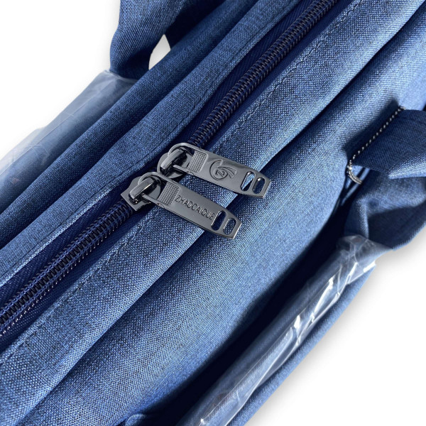 Портфель для ноутбука Zhaocaique, одне відділення, кишені, ремінь, розмір 40*30*7 см синій