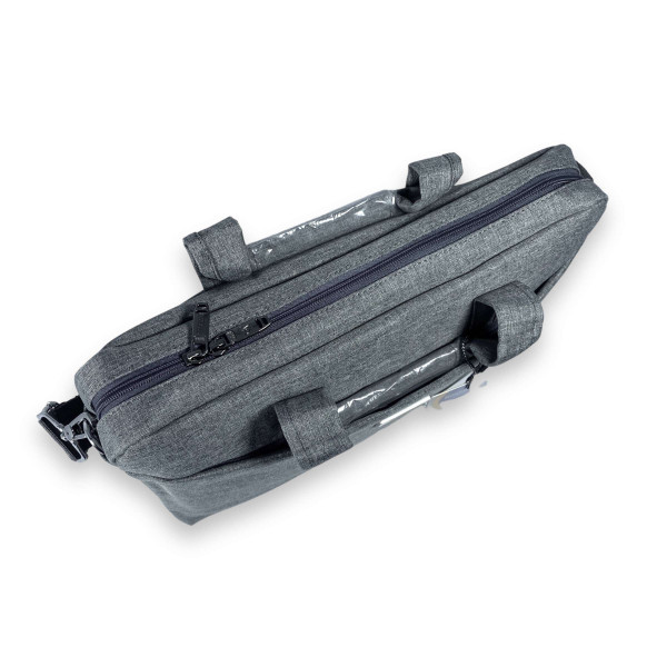 Портфель для ноутбука Zhaocaique, одне відділення, кишені, ремінь, розмір 40*30*7 см сірий