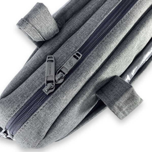 Портфель для ноутбука Zhaocaique, одне відділення, кишені, ремінь, розмір 40*30*7 см сірий