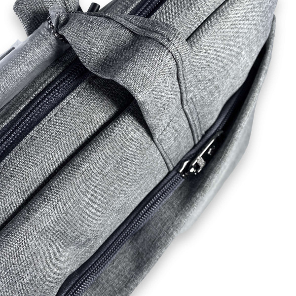 Портфель для ноутбука Zhaocaique, одне відділення, кишені, ремінь, розмір 40*30*7 см сірий