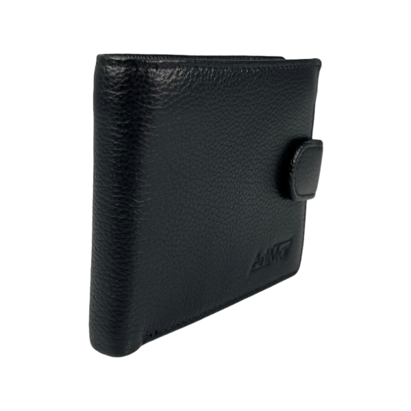 Стильный кожаный мужской кошелек с 3 отделами для купюр