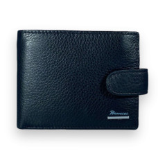Кошелек мужской, кожа, 2 отделения для купюр, черный