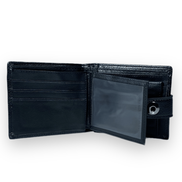 Мужской кошелек Devi's кожзаменитель 2 отдела для купюр 4 для карточек размер: 12*10*2 см черный