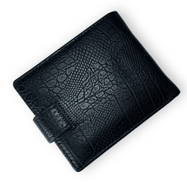 Кошелек мужской, кожзаменитель, 2 отдела для купюр, 4 для карточек, черный