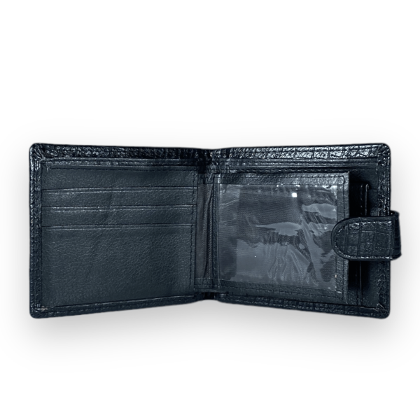 Кошелек мужской, кожзаменитель, 2 отдела для купюр, 4 для карточек, черный