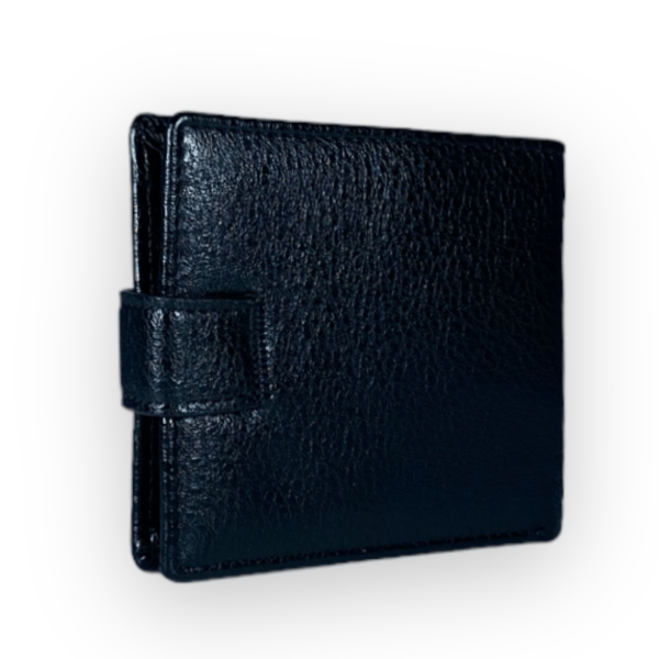 Черный кошелек мужской Devi's кожзаменитель 2 отдела для купюр 4 для карточек размер: 12*10*2 см