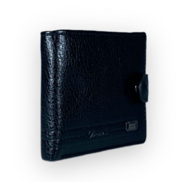 Черный кошелек мужской Devi's кожзаменитель 2 отдела для купюр 4 для карточек размер: 12*10*2 см