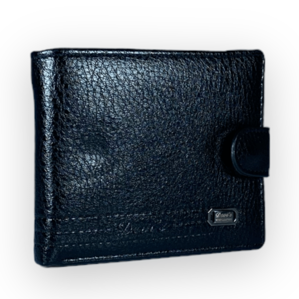 Черный кошелек мужской Devi's кожзаменитель 2 отдела для купюр 4 для карточек размер: 12*10*2 см