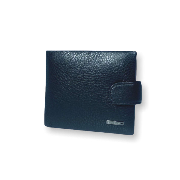 Практичный мужской кошелек, натуральная кожа, черный