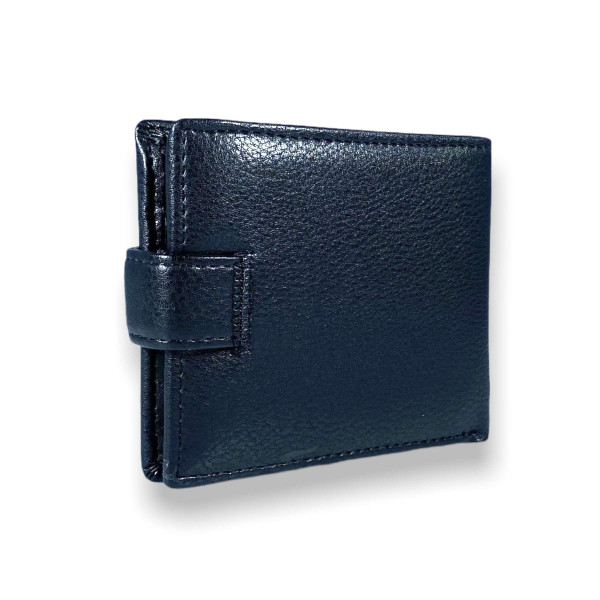 Чоловічий гаманець із затискачем для купюр, шкірозамінник, чорний