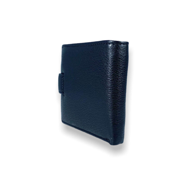 Чоловічий гаманець із затискачем для купюр, шкірозамінник, чорний