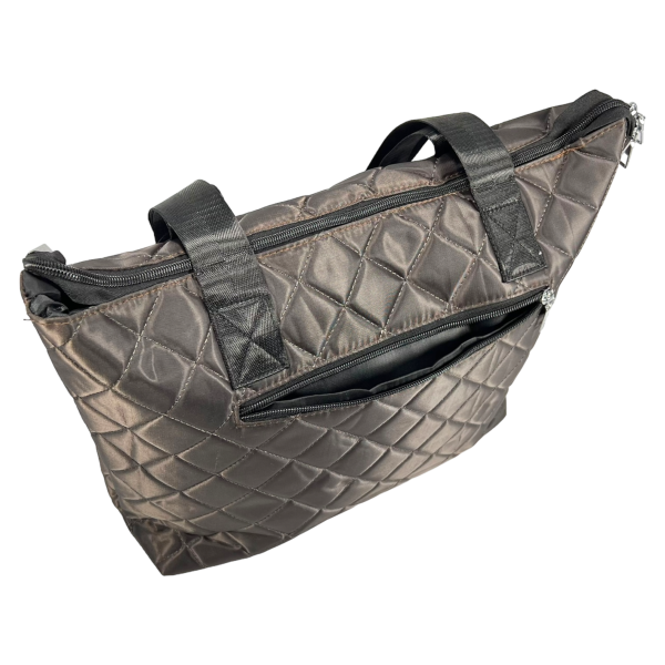 Жіноча практична сумка-шопер на одне відділення, коричнева Жіноча практична сумка-шопер на одне відділення, коричнева