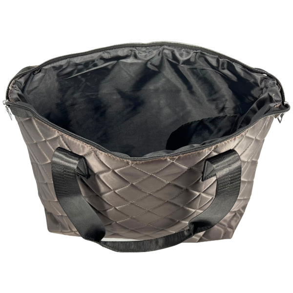 Жіноча практична сумка-шопер на одне відділення, коричнева Жіноча практична сумка-шопер на одне відділення, коричнева