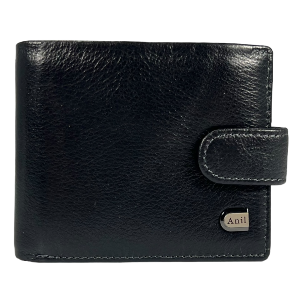 Чоловічий повсякденний гаманець з натуральної шкіри, чорний