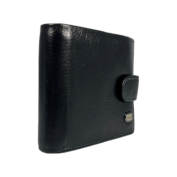 Чоловічий повсякденний гаманець з натуральної шкіри, чорний