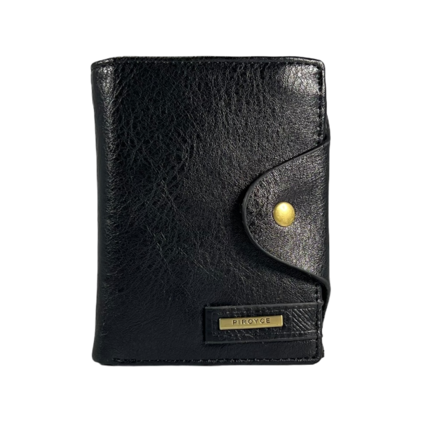 Мужской кошелек черного цвета из высококачественной экокожи