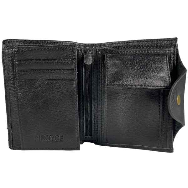 Мужской кошелек черного цвета из высококачественной экокожи