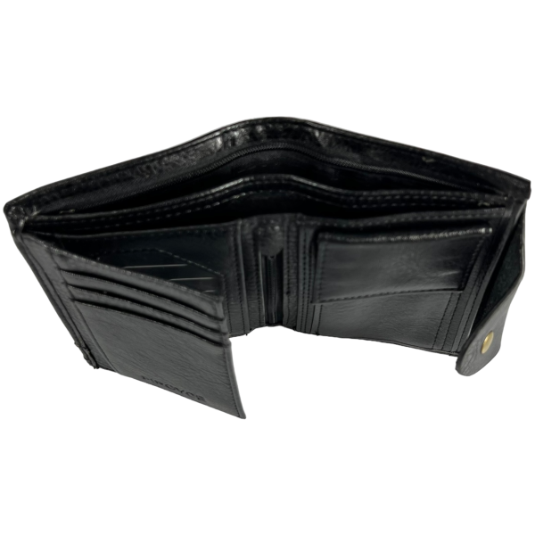 Мужской кошелек черного цвета из высококачественной экокожи