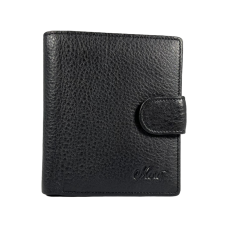 Кожаный мужской портмоне небольших размеров черного цвета