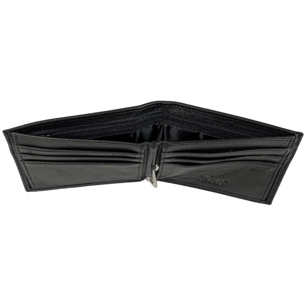 Классический мужской кошелек, кожаный, 2 отдела для купюр, черный Классический мужской кошелек, кожаный, 2 отдела для купюр, черный