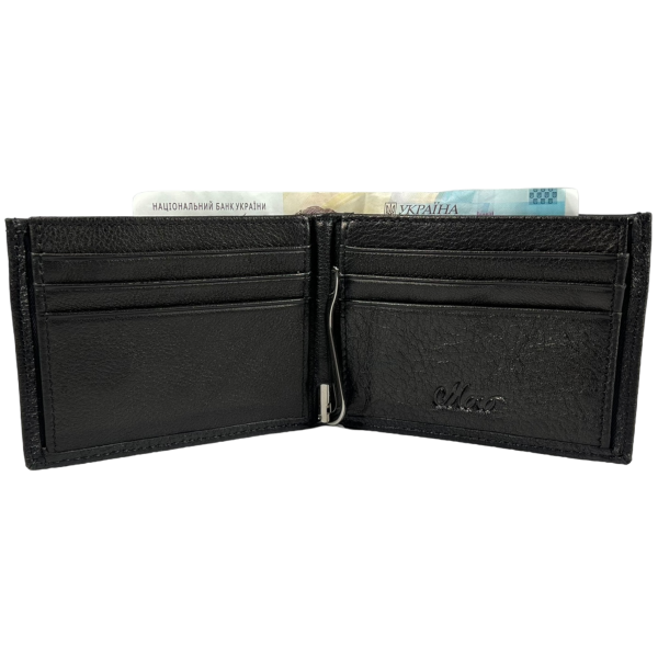 Классический мужской кошелек, кожаный, 2 отдела для купюр, черный Классический мужской кошелек, кожаный, 2 отдела для купюр, черный