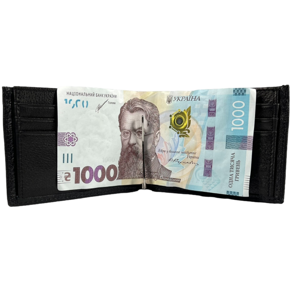 Классический мужской кошелек, кожаный, 2 отдела для купюр, черный Классический мужской кошелек, кожаный, 2 отдела для купюр, черный