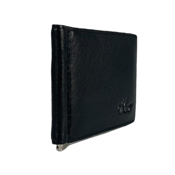 Стильный мужской кошелек-зажим из кожи черного цвета Стильный мужской кошелек-зажим из кожи черного цвета