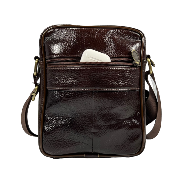 Елегантна шкіряна сумка через плече на чотири відділення, 3 л, коричнева Елегантна шкіряна сумка через плече на чотири відділення, 3 л, коричнева