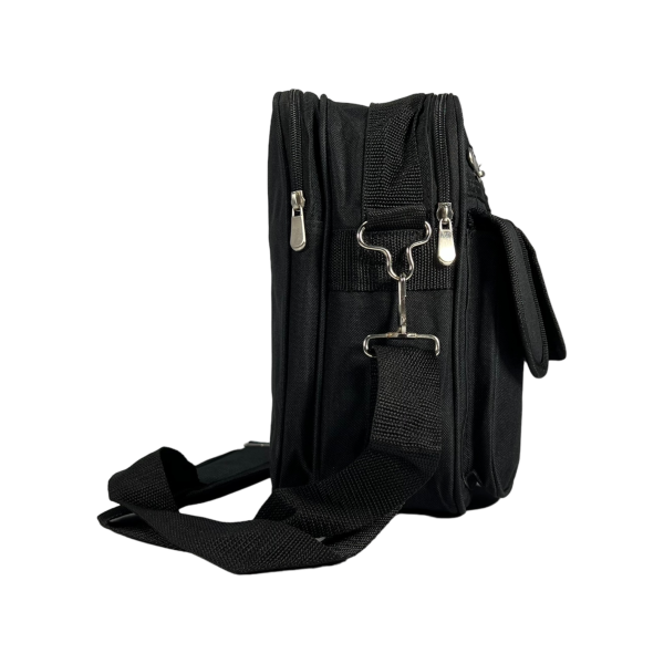 Сумка через плечо на пять отделений, 12 л, функциональная, черная Сумка через плечо на пять отделений, 12 л, функциональная, черная