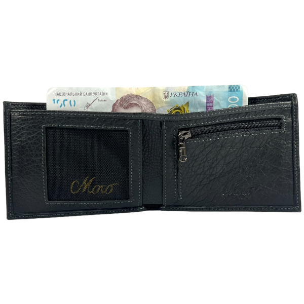 Мужской кошелек из натуральной кожи, черный Мужской кошелек из натуральной кожи, черный