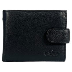 Классический кошелек из натуральной кожи черного цвета для мужчин