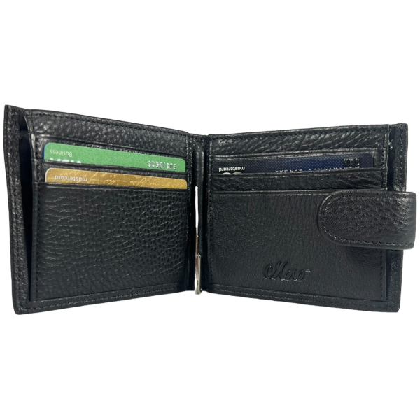 Классический кошелек из натуральной кожи черного цвета для мужчин Классический кошелек из натуральной кожи черного цвета для мужчин