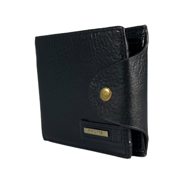 Сучасний чоловічий гаманець з штучноі шкіри чорного кольору Сучасний чоловічий гаманець з штучноі шкіри чорного кольору