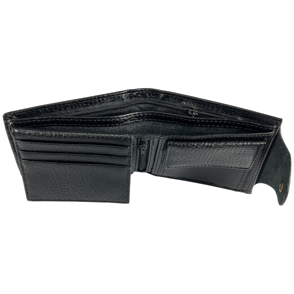 Сучасний чоловічий гаманець з штучноі шкіри чорного кольору Сучасний чоловічий гаманець з штучноі шкіри чорного кольору