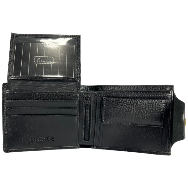 Сучасний чоловічий гаманець з штучноі шкіри чорного кольору Сучасний чоловічий гаманець з штучноі шкіри чорного кольору