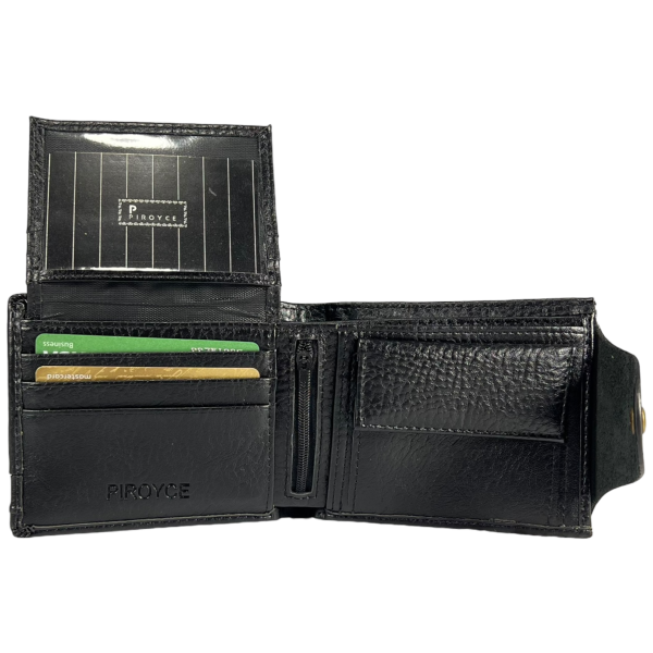 Сучасний чоловічий гаманець з штучноі шкіри чорного кольору Сучасний чоловічий гаманець з штучноі шкіри чорного кольору