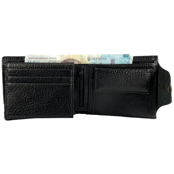 Сучасний чоловічий гаманець з штучноі шкіри чорного кольору Сучасний чоловічий гаманець з штучноі шкіри чорного кольору