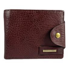 Мужской кошелек с монеткой и застежкой на кнопке, коричневый