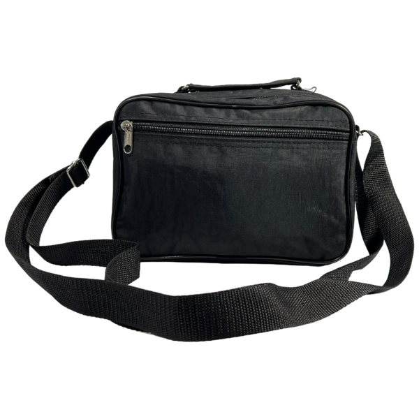 Прочная текстильная сумка через плечо на четыре отделения, 5 л, черная Прочная текстильная сумка через плечо на четыре отделения, 5 л, черная