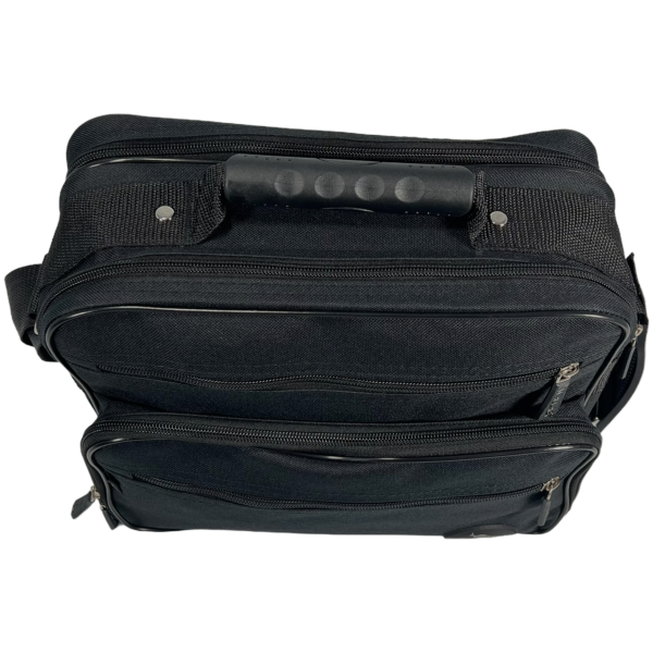 Сумка через плечо на пять отделений, простой и удобный дизайн, черная Сумка через плечо на пять отделений, простой и удобный дизайн, черная