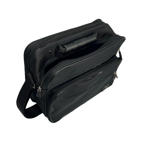 Сумка через плечо на пять отделений, простой и удобный дизайн, черная Сумка через плечо на пять отделений, простой и удобный дизайн, черная