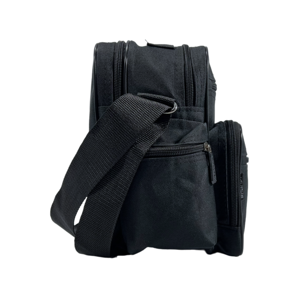 Сумка через плече українського виробника на 4 відділення, функціональна, чорна Сумка через плече українського виробника на 4 відділення, функціональна, чорна