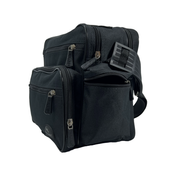 Сумка через плече українського виробника на 4 відділення, функціональна, чорна Сумка через плече українського виробника на 4 відділення, функціональна, чорна