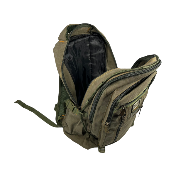 Брезентовый городской рюкзак, крепкий, 30 л, одно основное отделение, фронтальные карманы, хаки Брезентовый городской рюкзак, крепкий, 30 л, одно основное отделение, фронтальные карманы, хаки