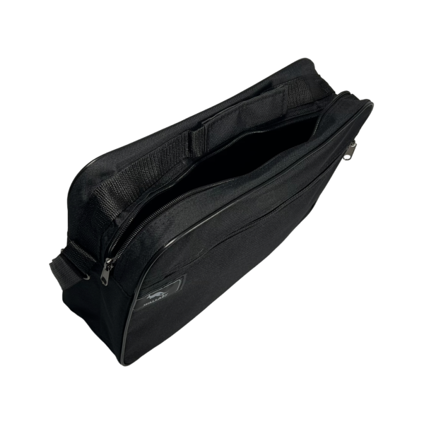 Чоловіча сумка через плече на два відділення, 8 л, міцний текстиль, чорна Чоловіча сумка через плече на два відділення, 8 л, міцний текстиль, чорна