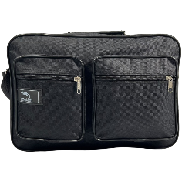 Вместительность и функциональная сумка через плечо на три отделения, черная